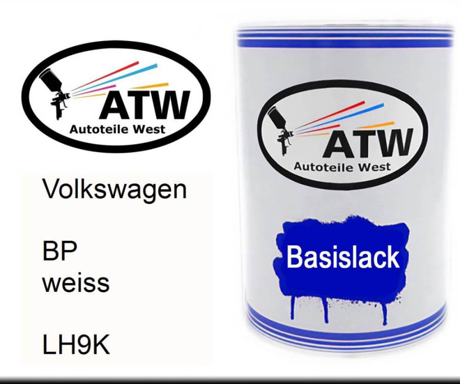 Volkswagen, BP weiss, LH9K: 500ml Lackdose, von ATW Autoteile West.